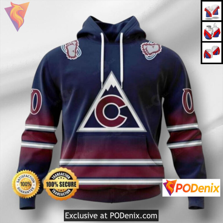 Gradient Pattern Design Custom Colorado Avalanche Hoodie Fan Edition