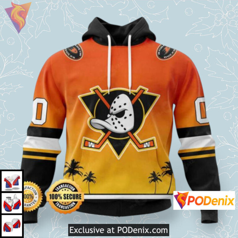 Gradient Pattern Style Anaheim Ducks Pullover Hoodie For Dedicated Fans