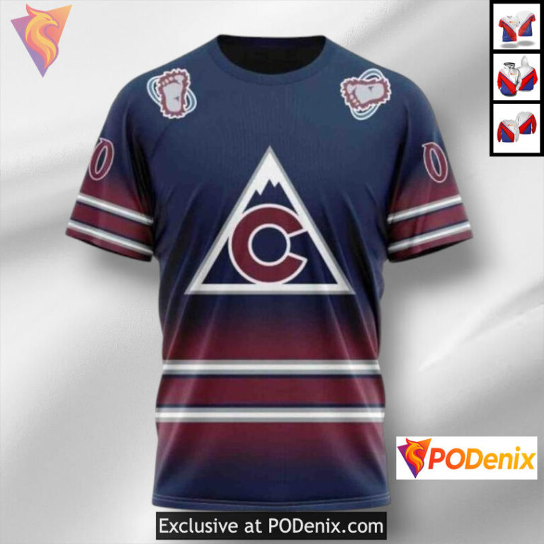 Gradient Series Concept Design Colorado Avalanche Hoodie 3D Custom 3D - 2