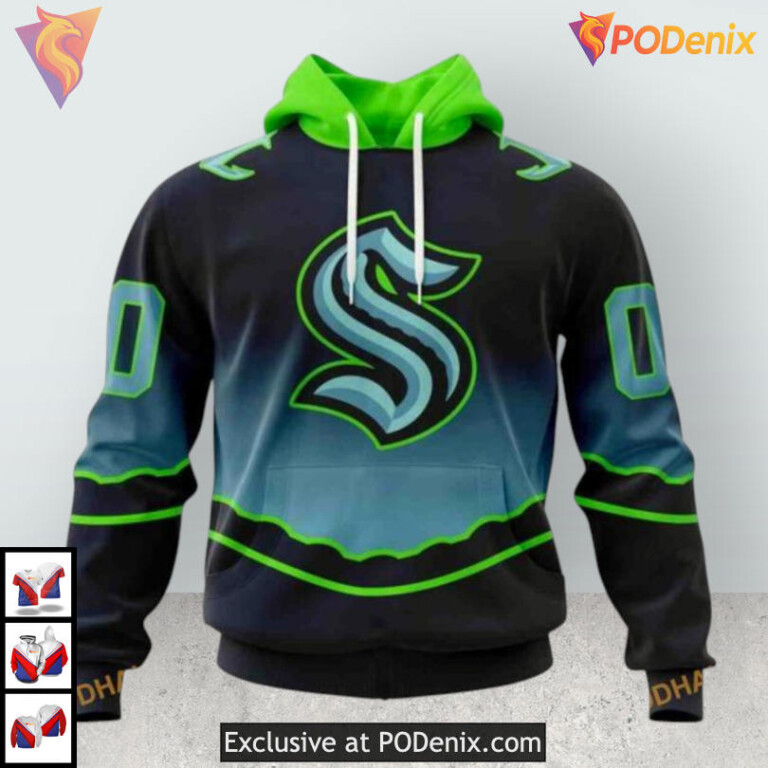 Gradient Series Concept Edition Custom Seattle Kraken Kids Hoodie 3D