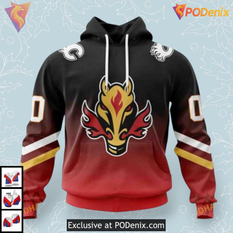 Gradient Series Concept Personalized Calgary Flames Hoodie 3D Design