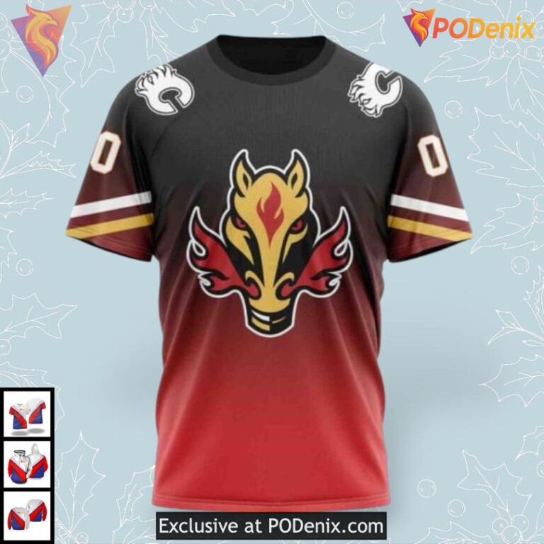 Gradient Series Concept Personalized Calgary Flames Hoodie 3D Design - 2