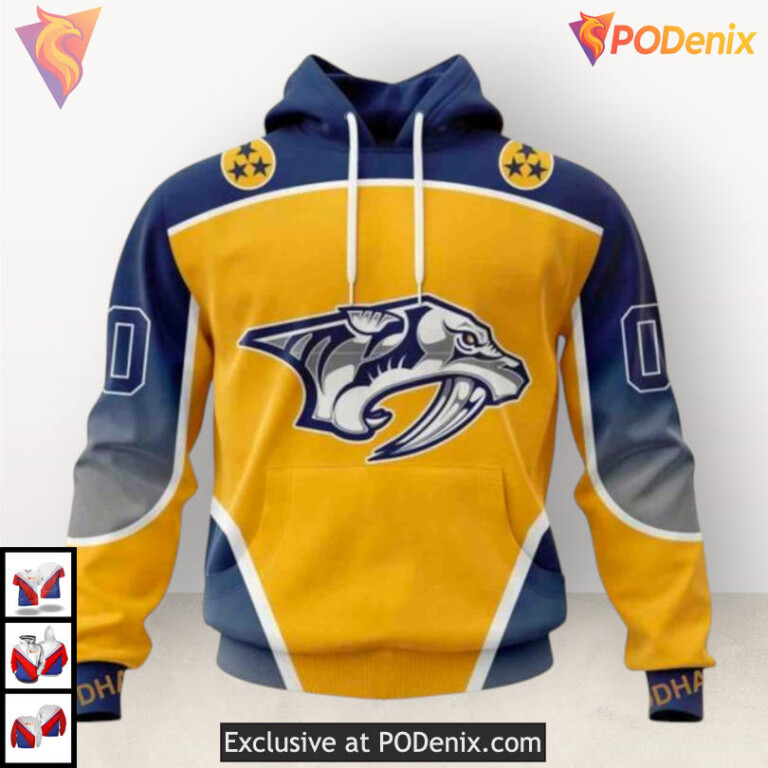 Gradient Series New Concept Nashville Predators Zip Up Hoodie Custom Edition