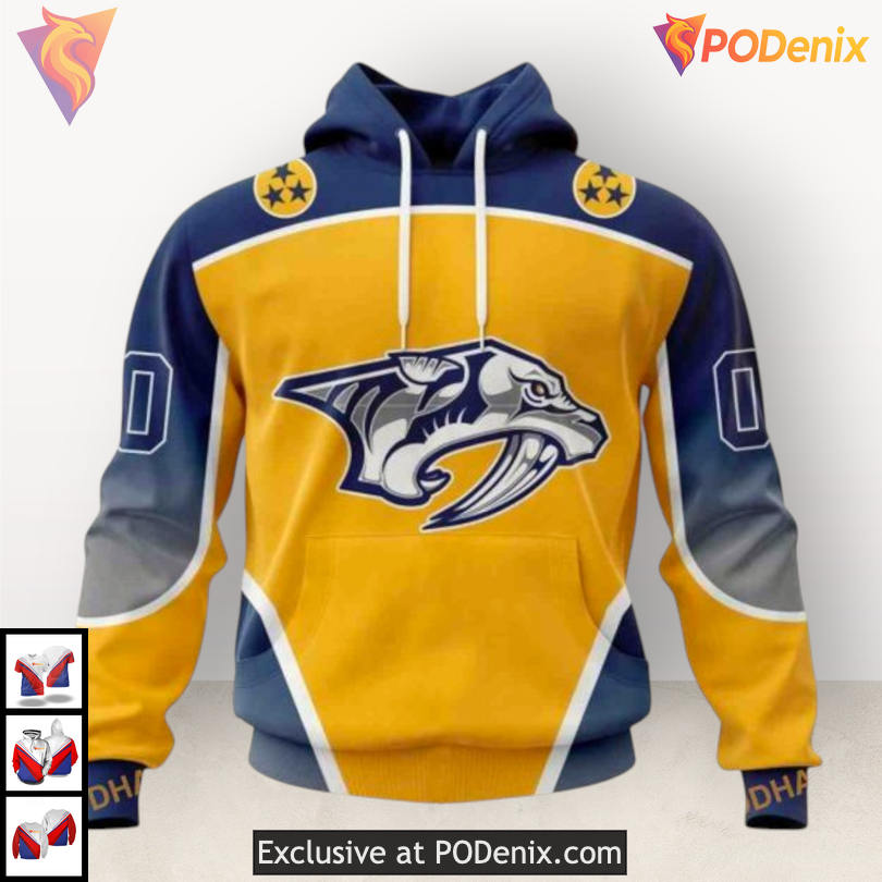 Gradient Series New Concept Nashville Predators Zip Up Hoodie Custom Edition