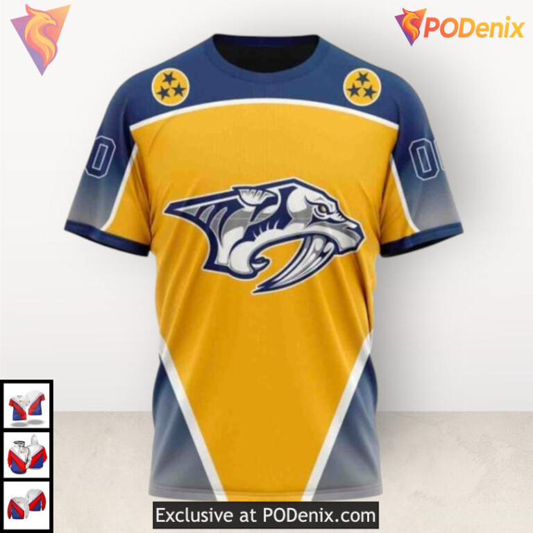Gradient Series New Concept Nashville Predators Zip Up Hoodie Custom Edition - 2