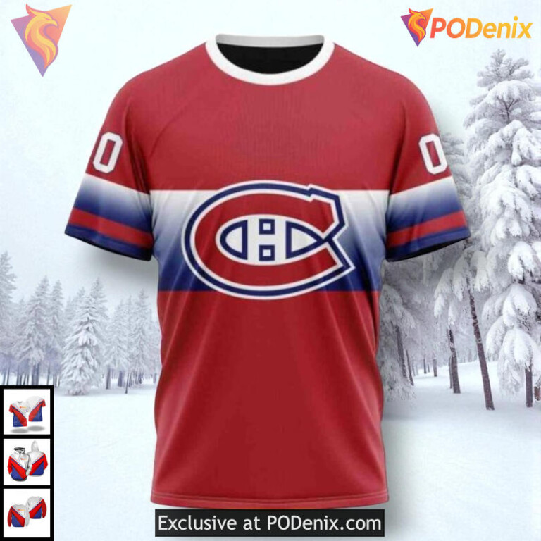 Gradient Series New Concept NHL Montreal Canadiens Holiday Hoodie 3D - 2