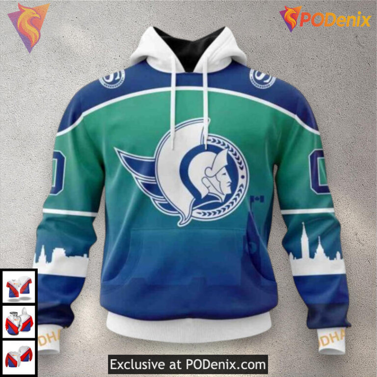 Gradient Series New Concept NHL Ottawa Senators Youth Hoodie 3D