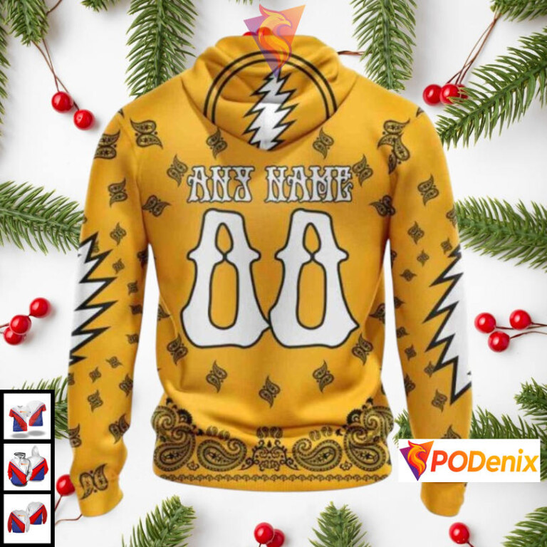 Grateful Dead Band Inspired Style Pittsburgh Penguins Hoodie 3D Custom NHL Apparel - 1