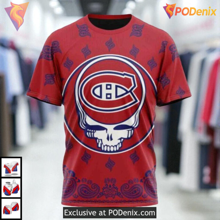 Grateful Dead Band Tribute Design NHL Montreal Canadiens Hoodie 3D - 2
