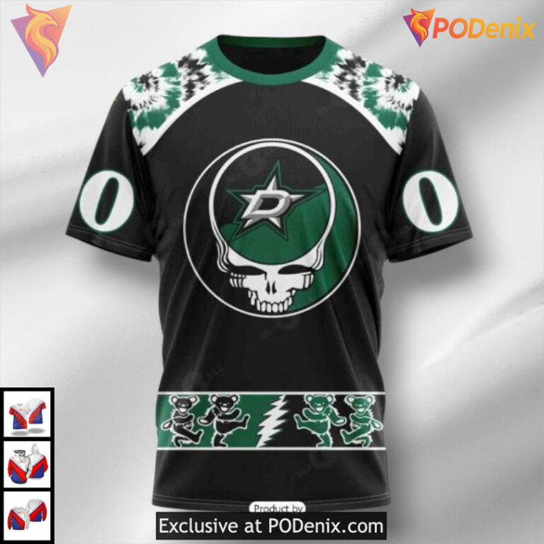 Grateful Dead Inspired Artwork Dallas Stars Christmas Hoodie Personalized 3D Design - 2
