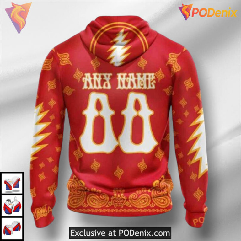 Grateful Dead Inspired Calgary Flames Sweatshirt Hoodie 3D Fan Apparel - 1
