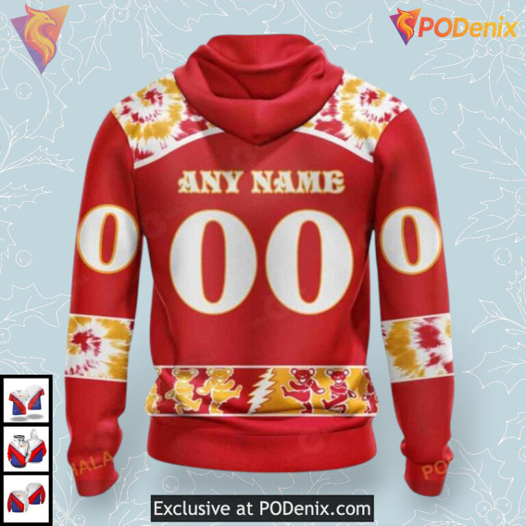 Grateful Dead Inspired Personalized Calgary Flames 3D Hoodie Design - 1