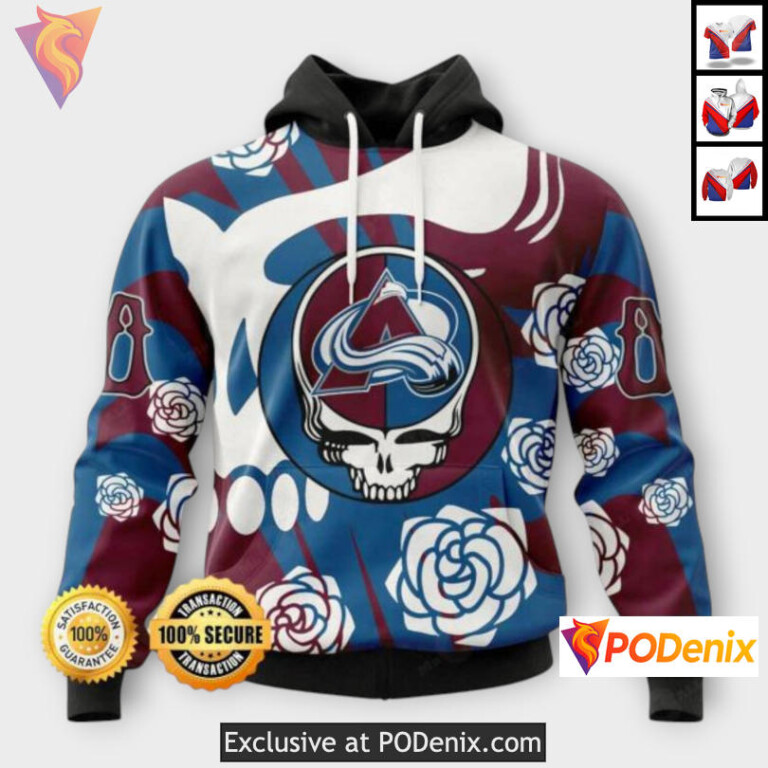 Grateful Dead Inspired Theme Colorado Avalanche Mens Hoodie Custom 3D