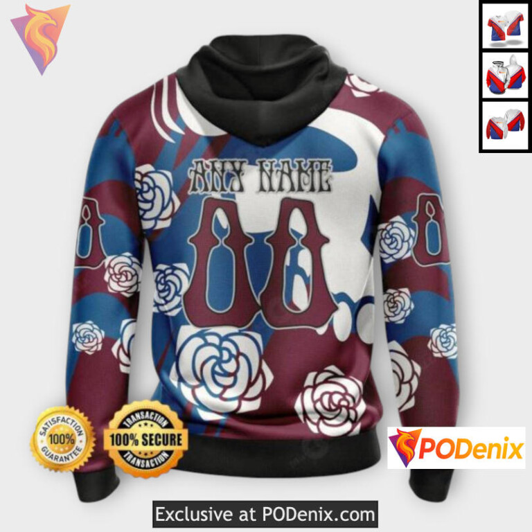 Grateful Dead Inspired Theme Colorado Avalanche Mens Hoodie Custom 3D - 1