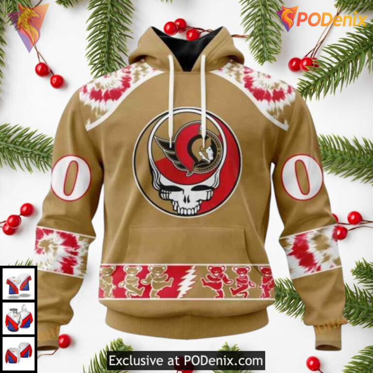Grateful Dead Rock Band Artwork Personalized Ottawa Senators Hoodie 3D NHL