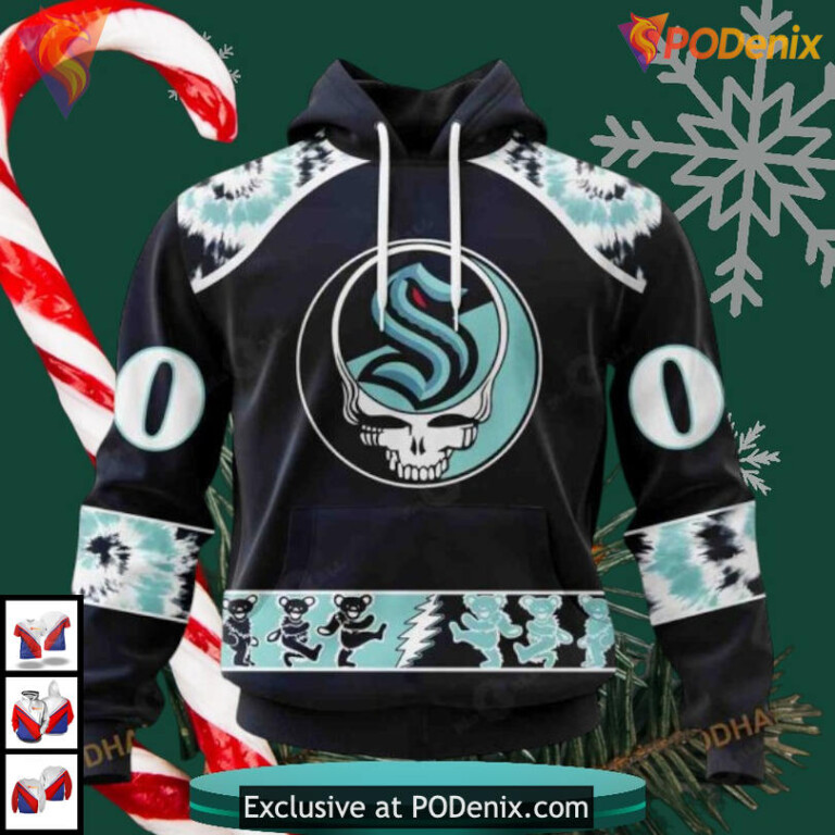 Grateful Dead Rock Band Artwork Personalized Seattle Kraken Hoodie 3D NHL