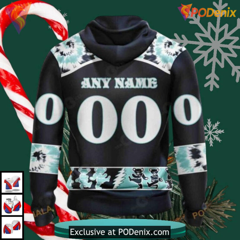 Grateful Dead Rock Band Artwork Personalized Seattle Kraken Hoodie 3D NHL - 1