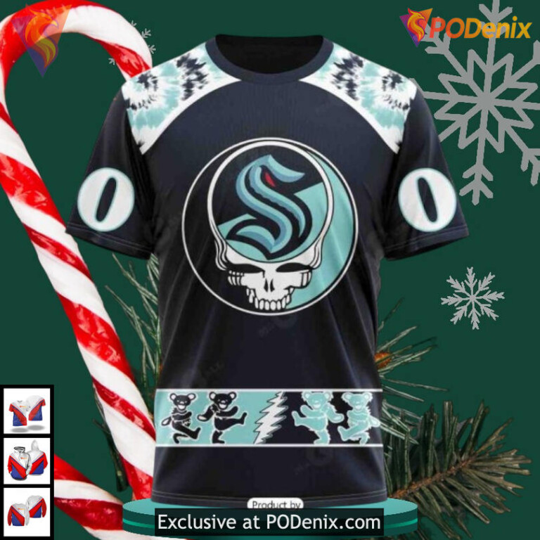 Grateful Dead Rock Band Artwork Personalized Seattle Kraken Hoodie 3D NHL - 2