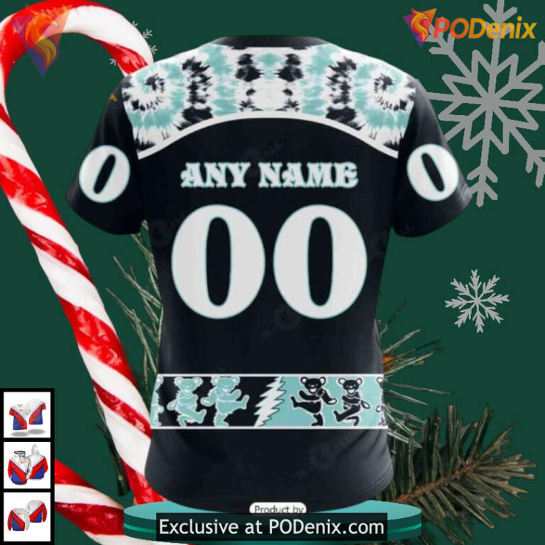 Grateful Dead Rock Band Artwork Personalized Seattle Kraken Hoodie 3D NHL - 3