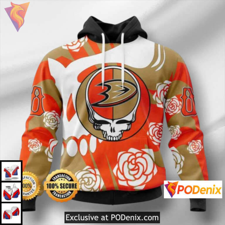Grateful Dead Theme Anaheim Ducks Hoodie 3D Gift For Fans Custom Fan Apparel
