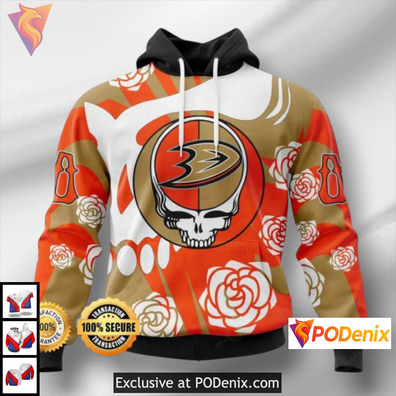 Grateful Dead Theme Anaheim Ducks Hoodie 3D Gift For Fans Custom Fan Apparel