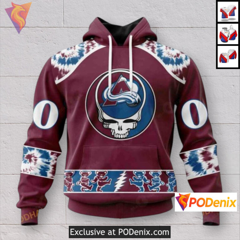 Grateful Dead Tribute Artwork Colorado Avalanche Full Zip Hoodie Custom 3D
