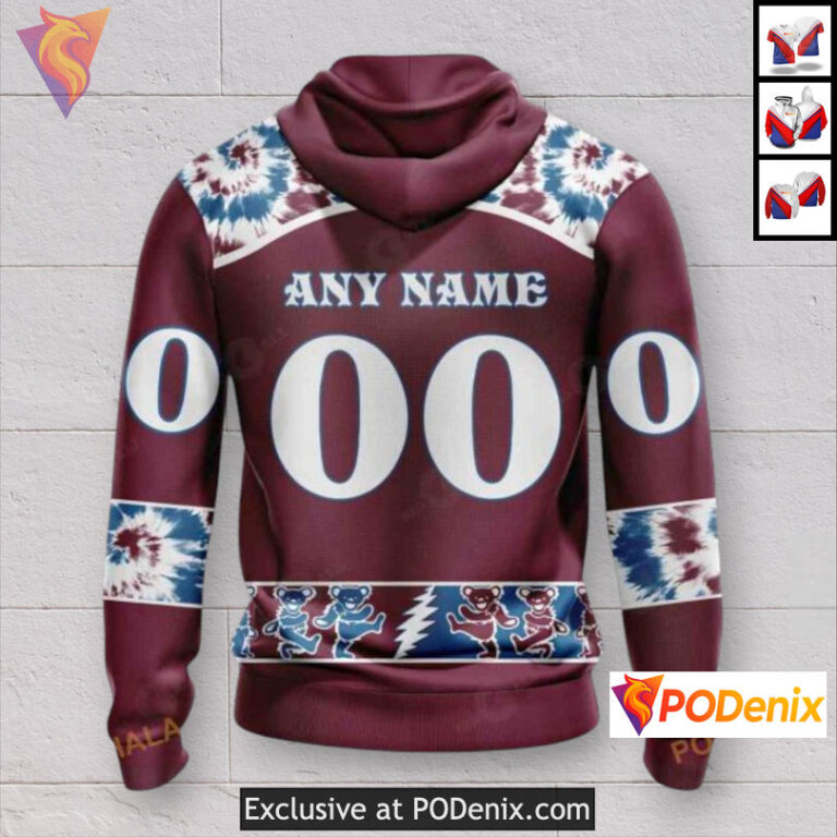 Grateful Dead Tribute Artwork Colorado Avalanche Full Zip Hoodie Custom 3D - 1