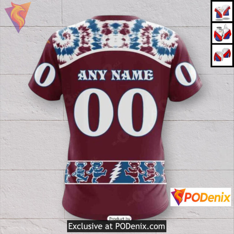 Grateful Dead Tribute Artwork Colorado Avalanche Full Zip Hoodie Custom 3D - 3