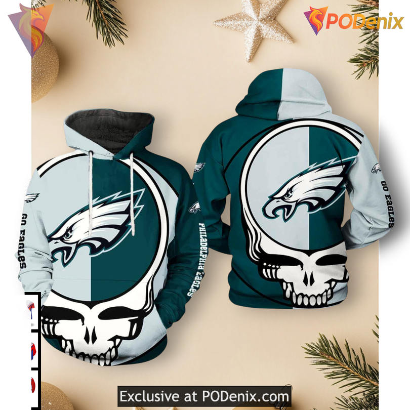 Grateful Dead Tribute Design Philadelphia Eagles Unisex Hoodie 3D Team Apparel Grateful Dead Tribute Design Philadelphia Eagles Unisex Hoodie 3D Team Apparel