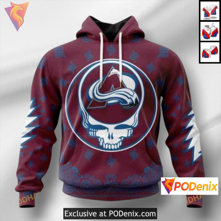 Grateful Dead Tribute Edition Colorado Avalanche Retro Hoodie Custom 3D