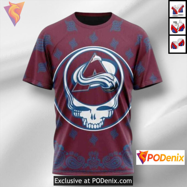 Grateful Dead Tribute Edition Colorado Avalanche Retro Hoodie Custom 3D - 2