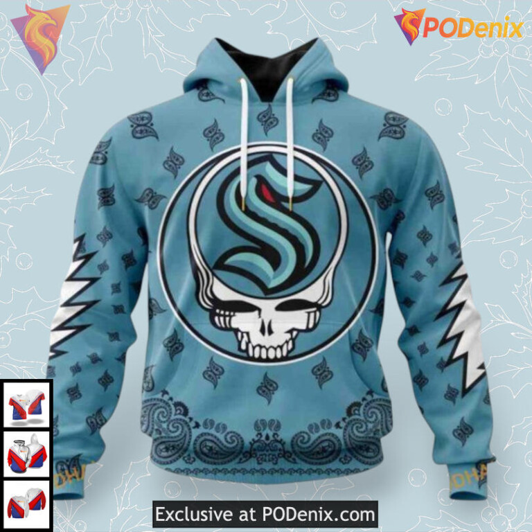 Grateful Dead Tribute Edition Custom Seattle Kraken Hoodie 3D NHL Gear