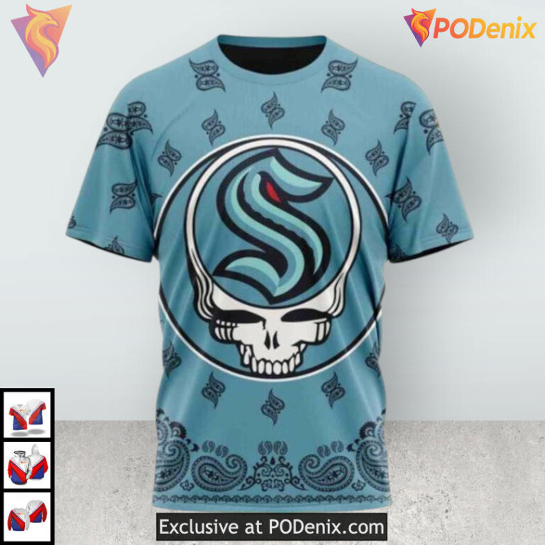 Grateful Dead Tribute Edition Custom Seattle Kraken Hoodie 3D NHL Gear - 2