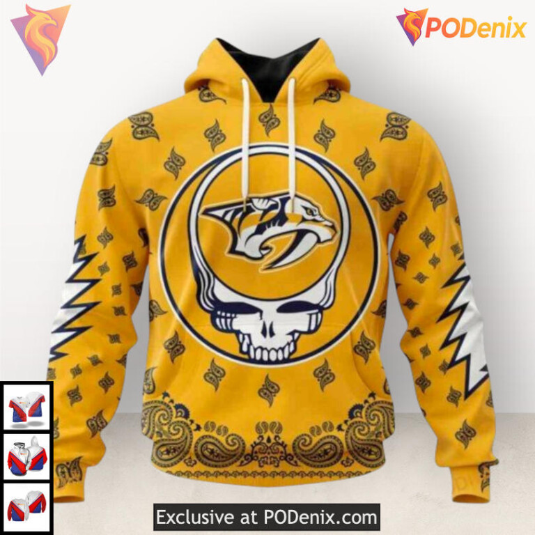 Grateful Dead Tribute Edition Nashville Predators Full Print Hoodie Custom 3D