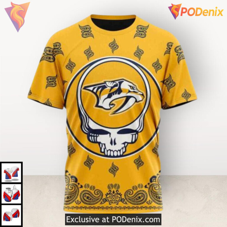 Grateful Dead Tribute Edition Nashville Predators Full Print Hoodie Custom 3D - 2