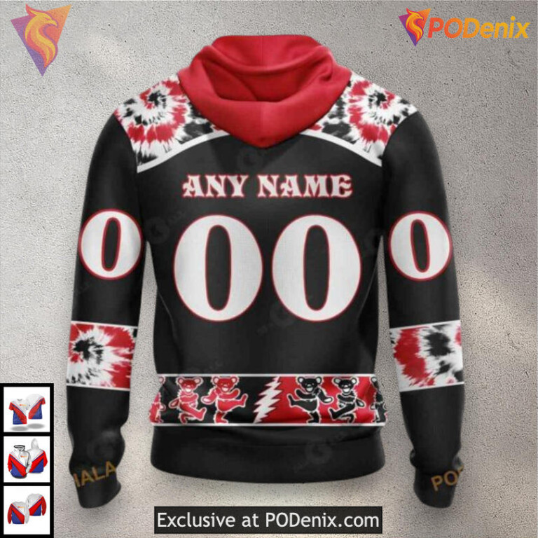 Grateful Dead Tribute Style Custom Number Carolina Hurricanes Hoodie Shirt 3D - 1