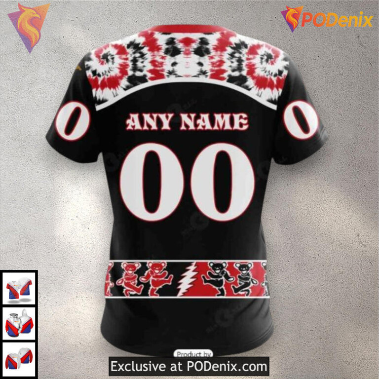 Grateful Dead Tribute Style Custom Number Carolina Hurricanes Hoodie Shirt 3D - 3