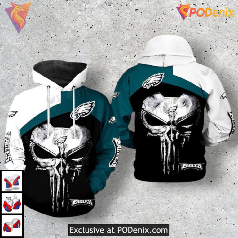 Green Skull Edition Philadelphia Eagles Green Hoodie NFL 3D Apparel