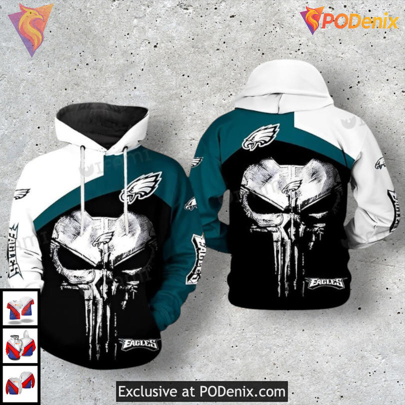 Green Skull Edition Philadelphia Eagles Green Hoodie NFL 3D Apparel Green Skull Edition Philadelphia Eagles Green Hoodie NFL 3D Apparel