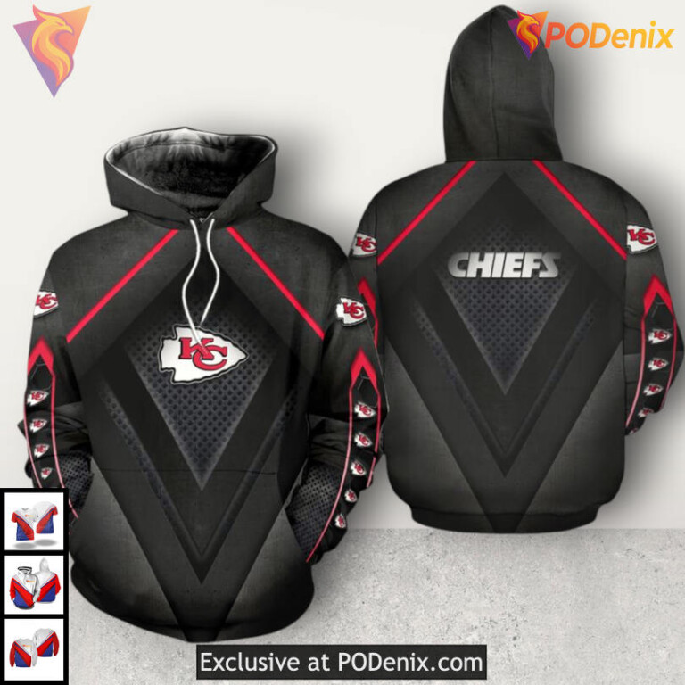 Grille Pattern 3D Design Youth Kansas City Chiefs Hoodie, Limited Fan Gear
