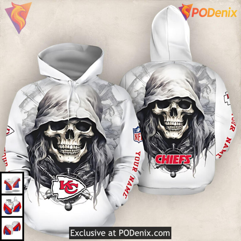 Grim Reaper Custom Kansas City Chiefs 3D Hoodie All Over Print Edition