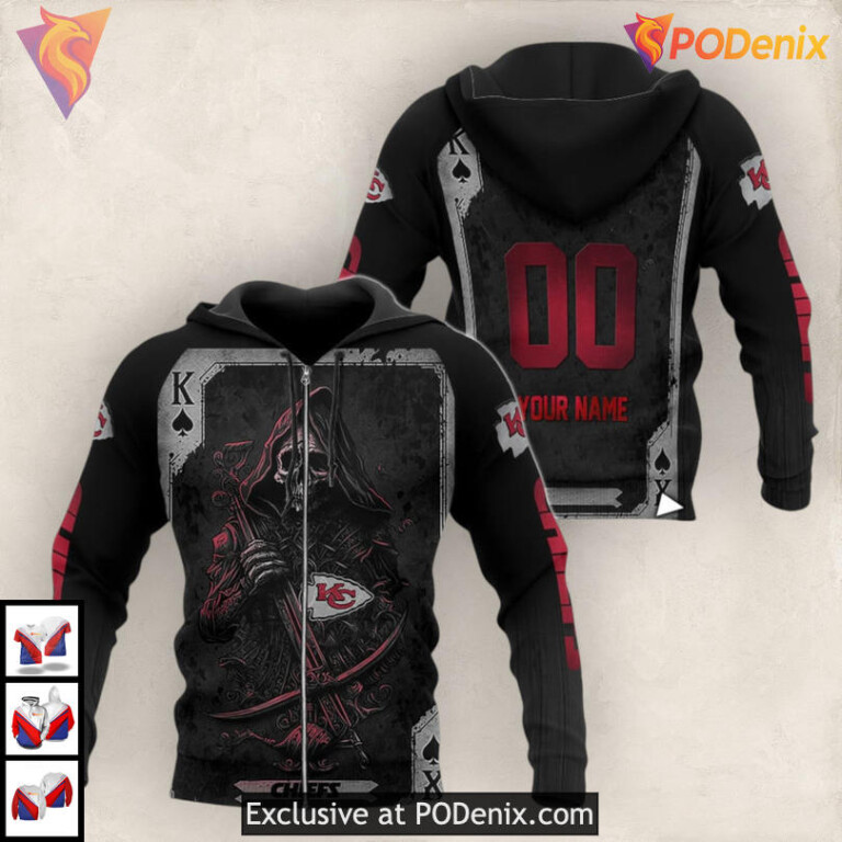 Grim Reaper Spirit Kansas City Chiefs Mens Hoodie 3D Legendary Artwork - 1