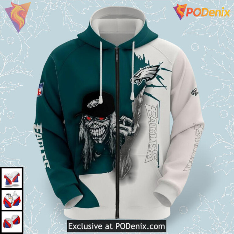 Halloween Death Art Concept Philadelphia Eagles Mens Hoodies Womens 3D Edition - 2