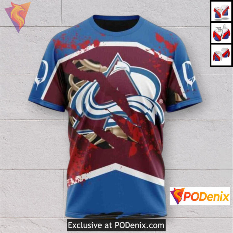 Halloween Ribs Costume Design Colorado Avalanche Youth Hoodie Custom 3D - 2