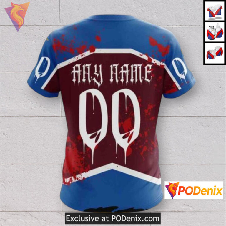 Halloween Ribs Costume Design Colorado Avalanche Youth Hoodie Custom 3D - 3