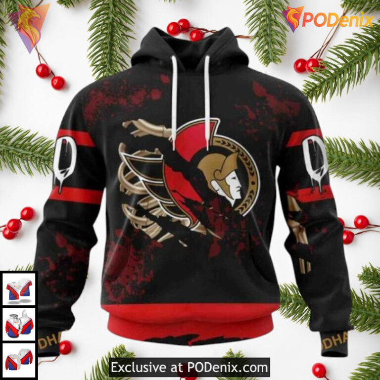 Halloween Ribs Costume Design NHL Ottawa Senators Personalized 3D Hoodie