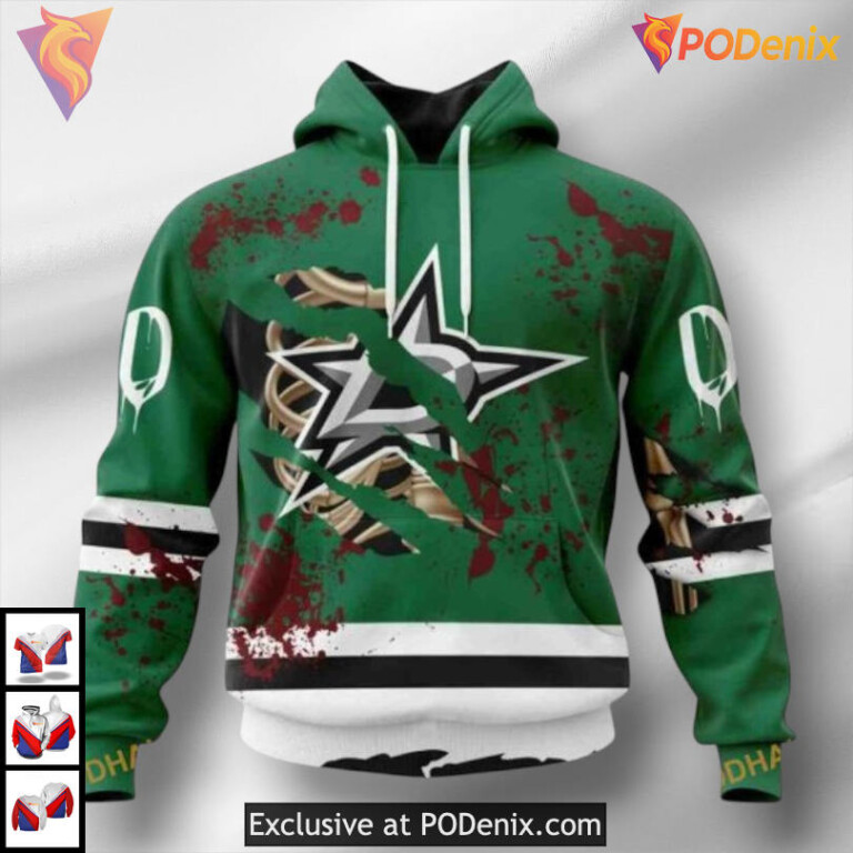 Halloween Ribs Costume Design Vintage Dallas Stars Hoodie Custom 3D