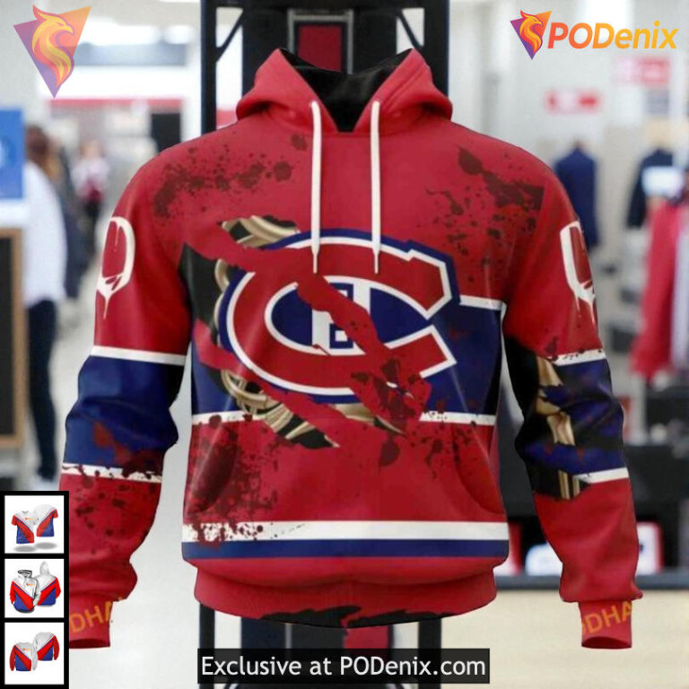 Halloween Ribs Costume Jersey NHL Vintage Montreal Canadiens Hoodie 3D
