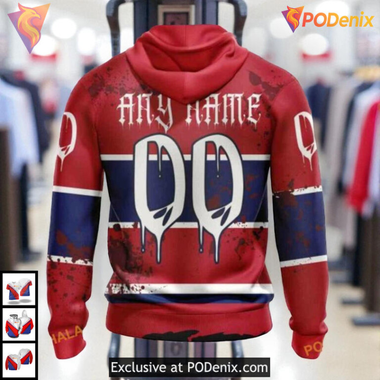 Halloween Ribs Costume Jersey NHL Vintage Montreal Canadiens Hoodie 3D - 1