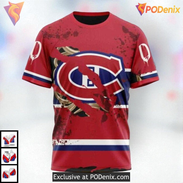 Halloween Ribs Costume Jersey NHL Vintage Montreal Canadiens Hoodie 3D - 2